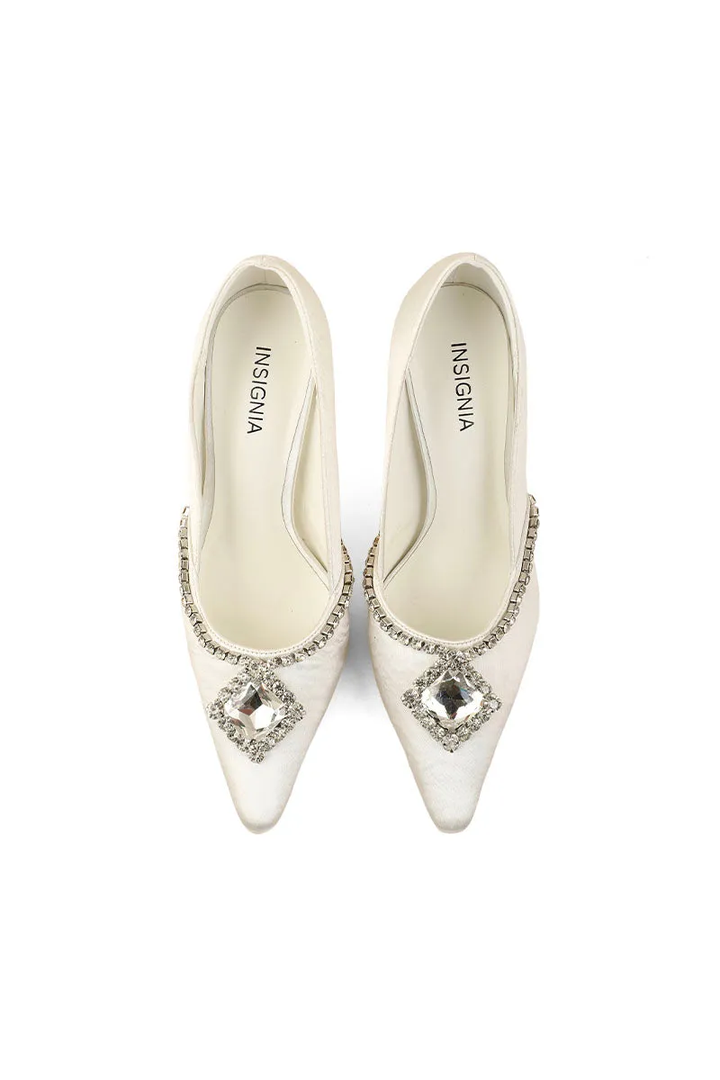 Party Wear Court Shoes I44450-White
